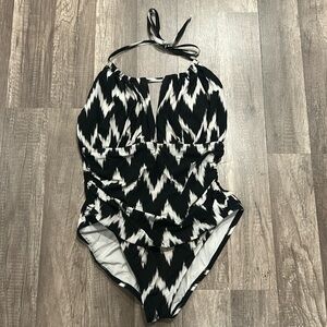 La Blanca Black And White Striped One Piece
